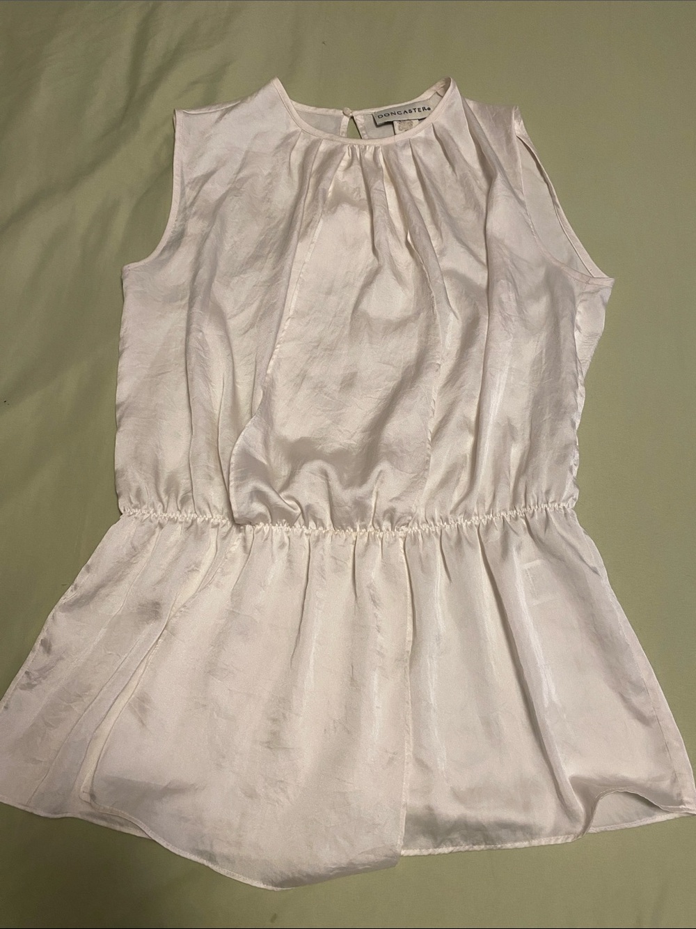 Doncaster White Satin Peplum Camisole